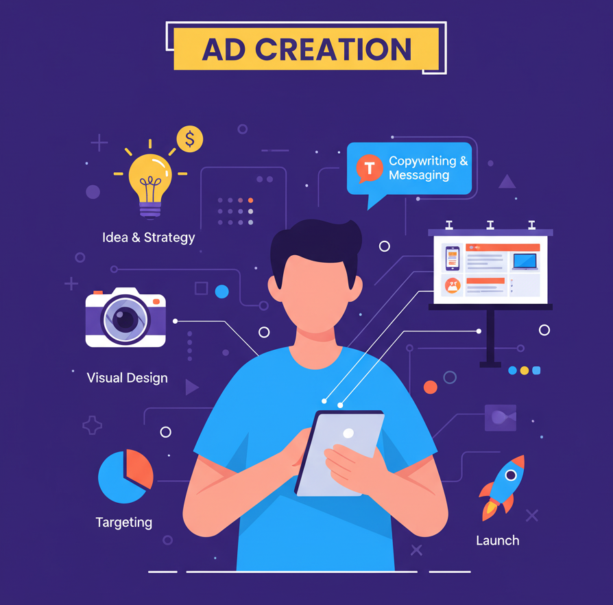 An illustration of a person conducting Technical SEO work at a laptop