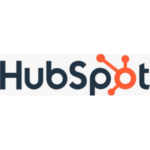 “HubSpot logo with dark text and orange sprocket icon.”