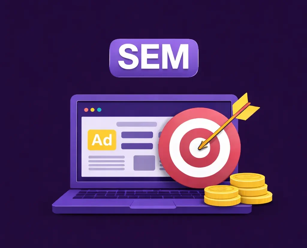 Search Engine Marketing Advertising Illustration